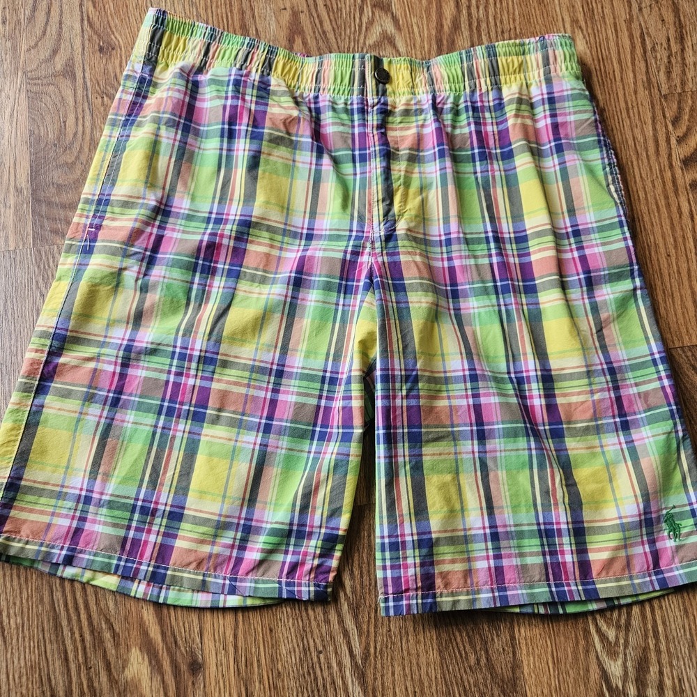 Polo Ralph Lauren Mens XL 35 Bright Colorful Plaid Shorts Preppy Golf Summer